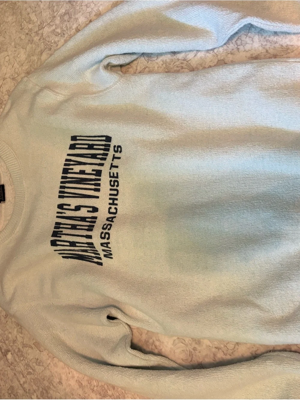 Martha’s Vineyard Crewneck Sweater - light blue with navy Logo